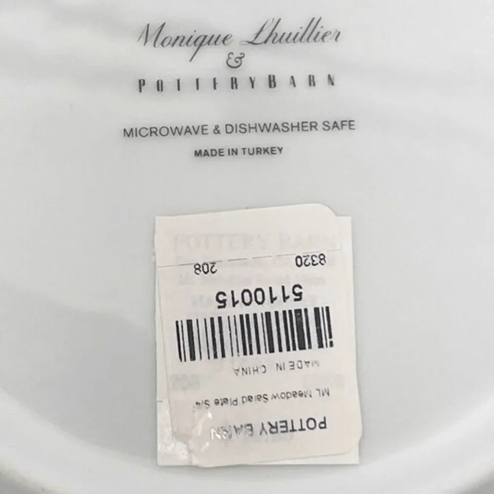 POTTERY BARN Monique Lhuillier‎ RETIRED Meadow Pattern Salad Plates Set of 4